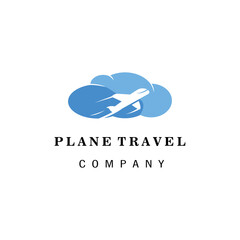 travel logo cloud airplane illustration vector design