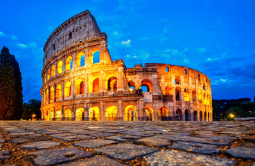 Colosseum morning in Rome, Italy. Colosseum is one of the main attractions of Rome. Coliseum is...