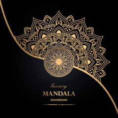 Luxury mandala background with gold luxury pattern traditional arabic mandala concept for islamic banner vector