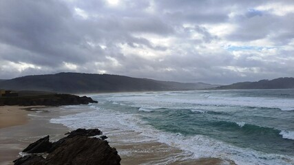 Playa gallega en invierno