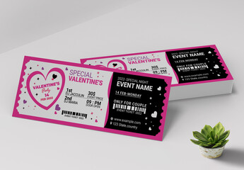 Valentine Event Ticket Layout
