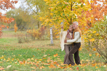 Portrait of beautiful senior couple in the park
