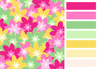 Floral background image in vibrant color palette