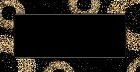 Strokes of gold glitter make up on black ground