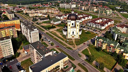 Białystok.View from the drone on the city of Bialystok.