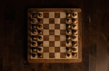 Wooden Chess Board and Pieces