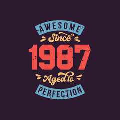 Awesome since 1987 Aged to Perfection. Awesome Birthday since 1987 Retro Vintage