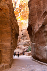 trip among  the rocks in Petra Jordan at day time