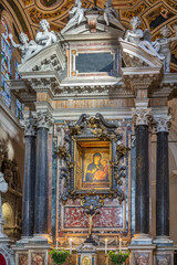 Fototapeta na wymiar The icon of Madonna del Popolo, Rome, Italy