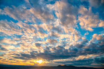 landscape at the sunset