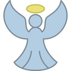  Angel With Holy Sign Filled Outline Icon Vector