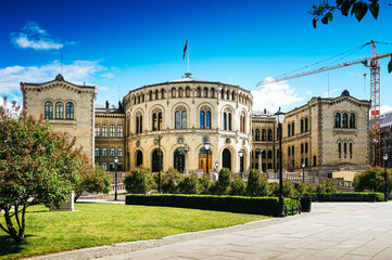 Fototapeta premium Building of parliament, Oslo, Norway