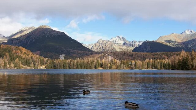 View of Strbske pleso in Slovakia