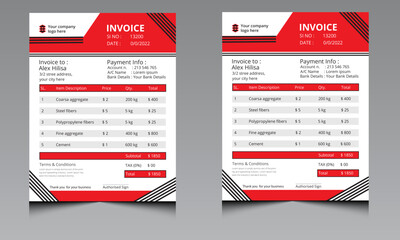 corporate invoice design template 2022.