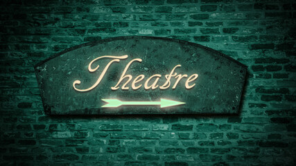 Fototapeta premium Street Sign to Theatre