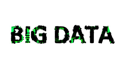 Big Data black - green cybernetical digital text, isolated - object 3D rendering
