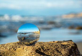 Fototapeta na wymiar Lens Ball at La Jolla Beach in San Diego