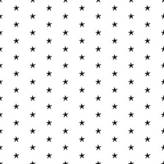 Square seamless background pattern from black starfish symbols. The pattern is evenly filled. Vector illustration on white background