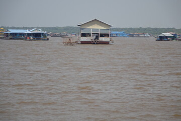 Floating village on Lake Tonle Sap, Siem Reap, Cambodia