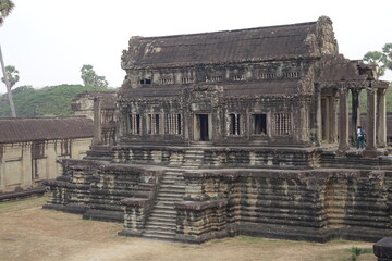 Fototapeta premium Adventure of exploring mystic Angkor Wat temple, Siem Reap, Cambodia