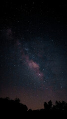 Fototapeta na wymiar Milky way visible on a summer night during COVID-19 lockdown, clear sky, clean air no pollution