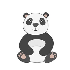 Funny smiling panda cartoon style hand drawn