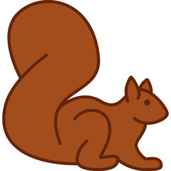 Squirrel Animal Filled Outline Icon Vector