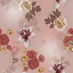 textile flower bunch seamless digital design