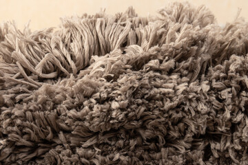 Gray chenille soft bath mat texture background. Bath Accessories. Top view.
