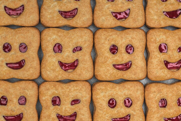  cookies on wooden background