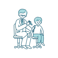 予防接種を受ける子どものイラスト