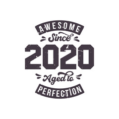 Born in 2020 Awesome Retro Vintage Birthday, Awesome since 2020 Aged to Perfection