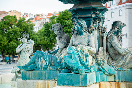 PORTUGAL LISBON BAIXA ROSSIO SQUARE