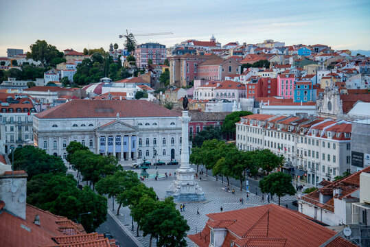 PORTUGAL LISBON BAIXA ROSSIO SQUARE