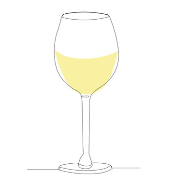 wine glass sketch one line drawing,vector