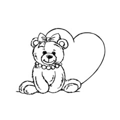 Teddy bear sweet female with heart