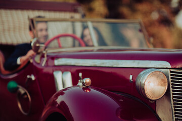vintage car in the street