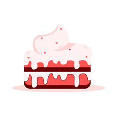 Cupcake Valentine's Day Sweet Cake White Background.