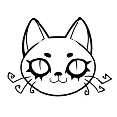 stylized cartoon magic cat head