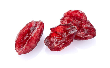 Dry cranberry on white background