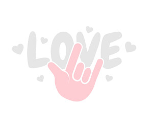 Love Sign Language Deaf Pink Happy