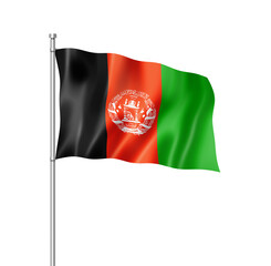 Afghan flag isolated on white