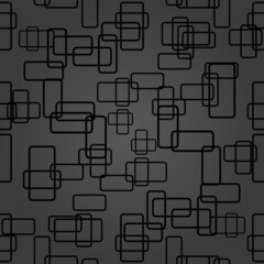 Seamless vector background with random black rectangles. Abstract ornament. Dotted abstract pattern