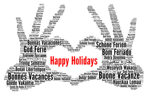 Happy Holidays Word Cloud In Different Languages 