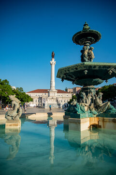 PORTUGAL LISBON BAIXA ROSSIO SQUARE