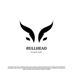 Bull horn logo and eye symbols template 