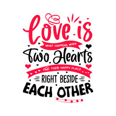 Happy Valentines Day typography poster with handwritten calligraphy text, vector design