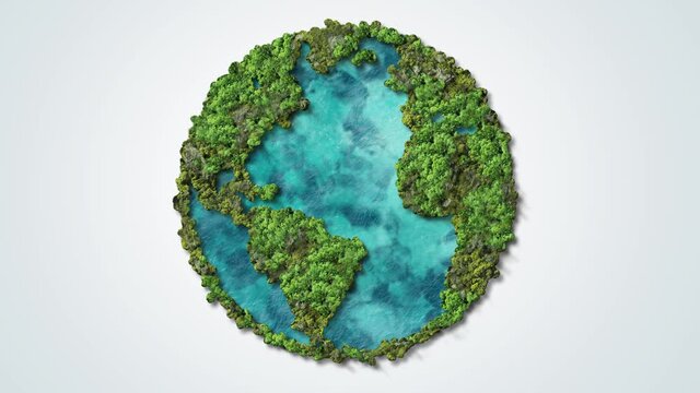Green World Map- Earth day concept