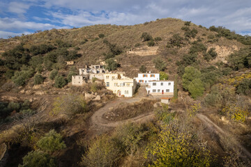 Fototapeta na wymiar group of farmhouses in the south of Granada