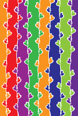 Happy Valentine-s Day Doodle Greeting Card with Heart and Rainbow Pattern